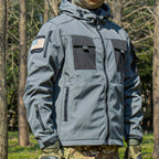Varon | 5 in 1 Tactical Jacket for Men - Softshell Waterproof All Terrain Slim Regular Fit-Tactical Jackets-Black-S-Camoufit