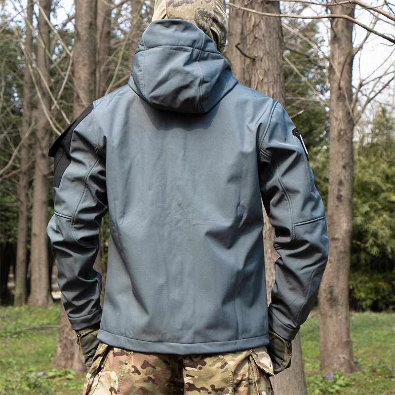 Varon | 5 in 1 Tactical Jacket for Men - Softshell Waterproof All Terrain Slim Regular Fit-Tactical Jackets-Black-S-Camoufit