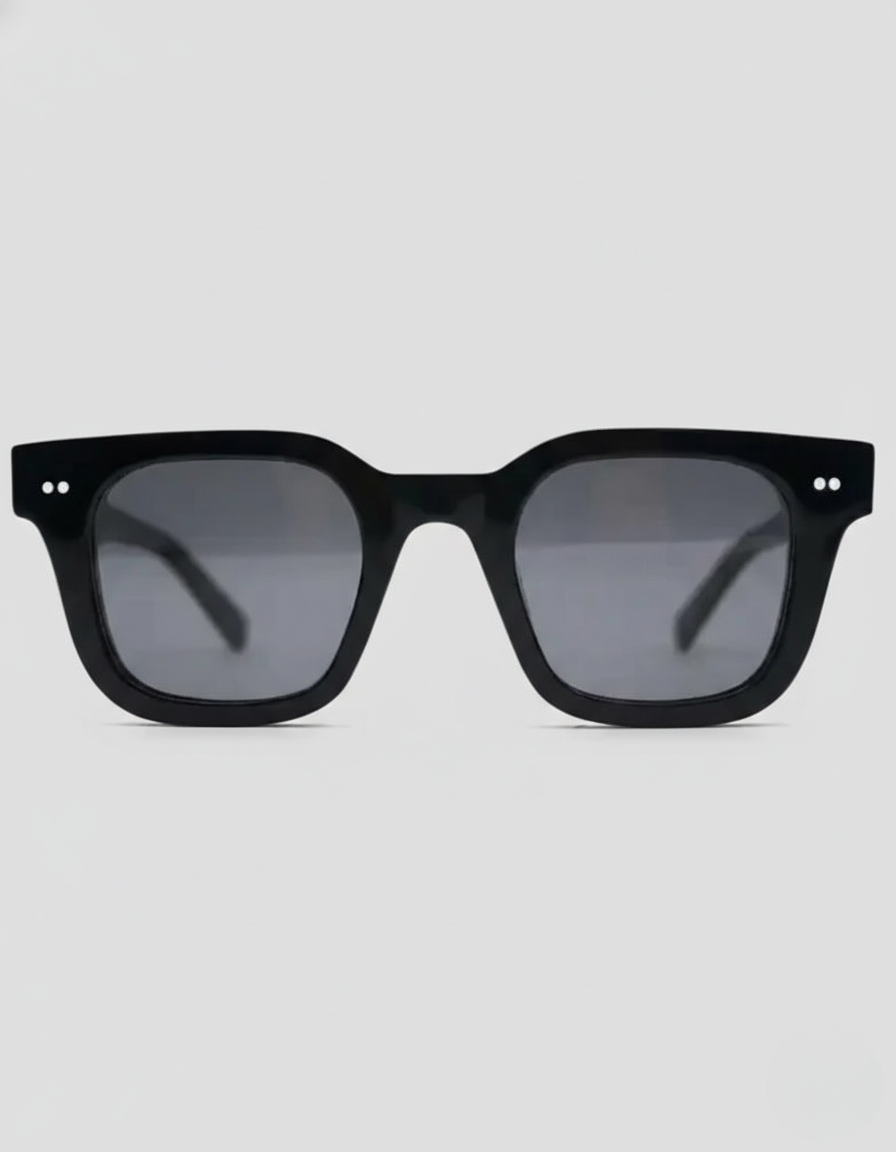 Norvin | Square Sunglasses for Men - Transparent Acetate Frame Tinted Regular Summer Fit-Men's Sunglasses-Black-Camoufit