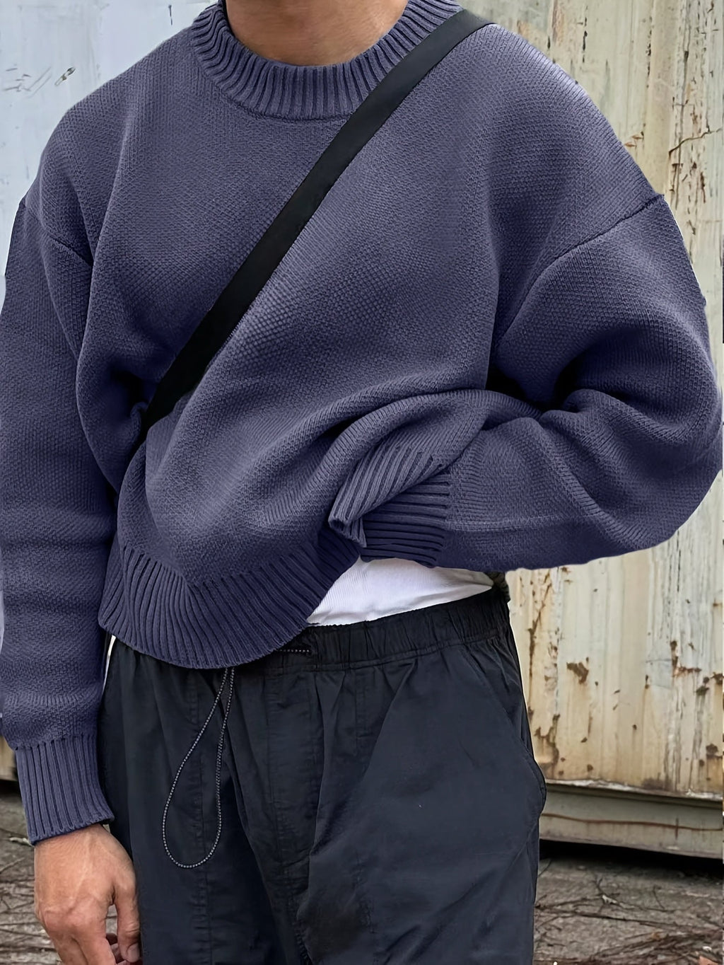 Mane | Men's Long Sleeve Crew Neck Ribbed Knit Sweater