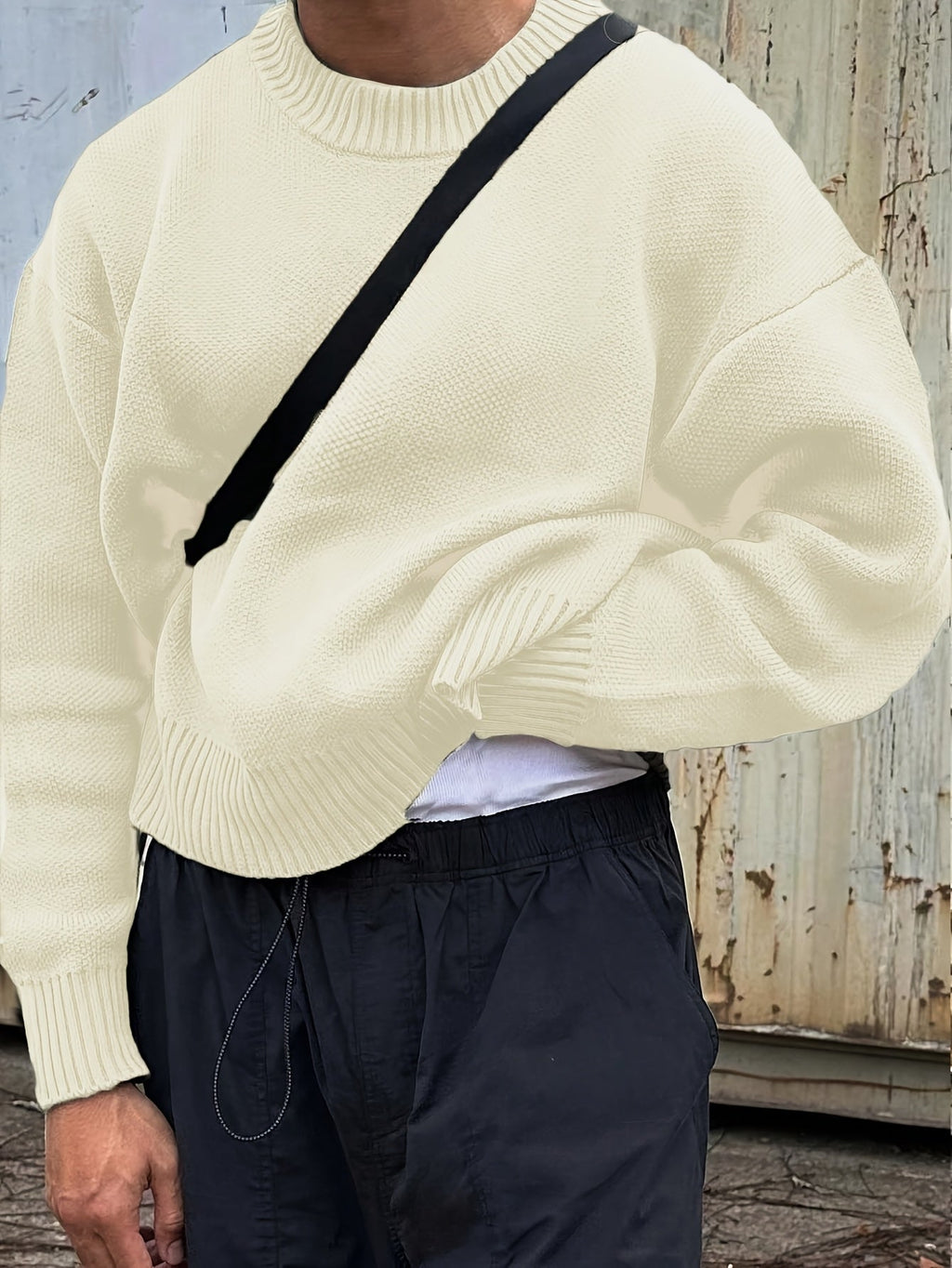 Mane | Men's Long Sleeve Crew Neck Ribbed Knit Sweater