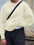Mane | Men's Long Sleeve Crew Neck Ribbed Knit Sweater