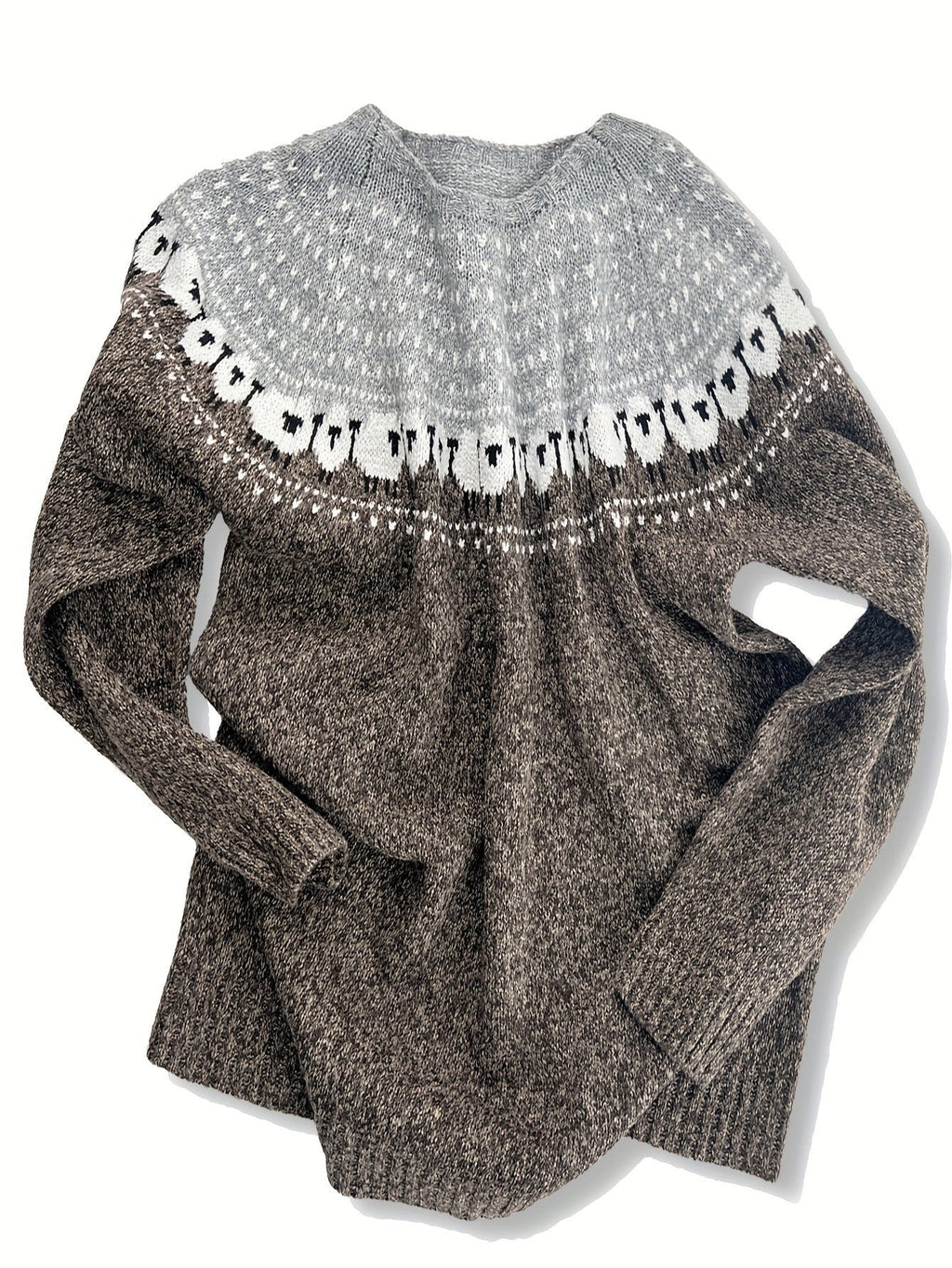 Roque | Women's Cozy Sheep Jacquard Chunky Knitted Sweater