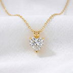 Fiorisse | Heart Cut Pendant Necklace for Women - Gold Delicate Elegant Romantic Fit-Necklaces-Gold-Camoufit