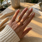 Alouette | Promise Ring for Women - Gold Round Cut Elegant Fit-Ring-Gold-5-Camoufit