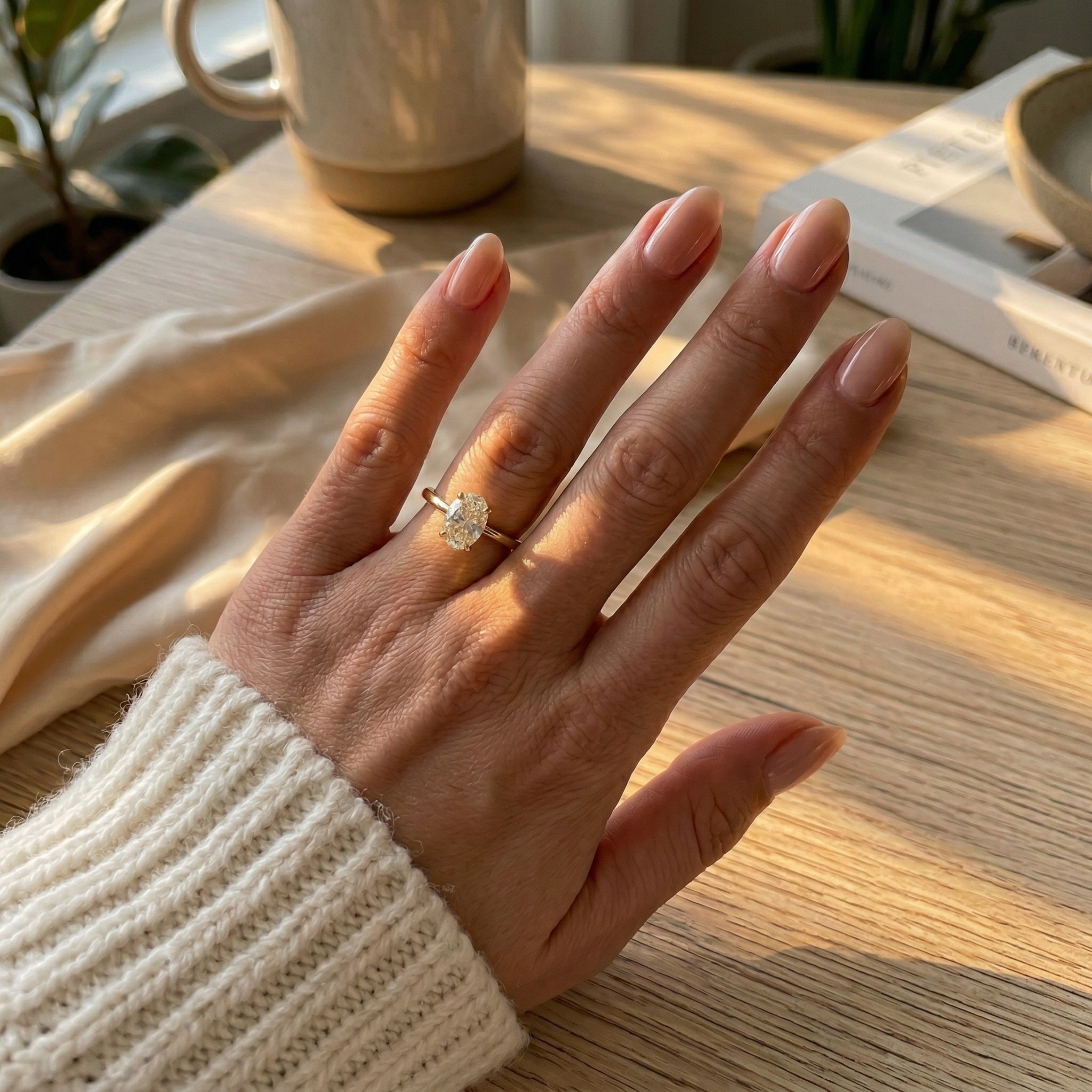 Alouette | Promise Ring for Women - Gold Round Cut Elegant Fit-Ring-Gold-5-Camoufit