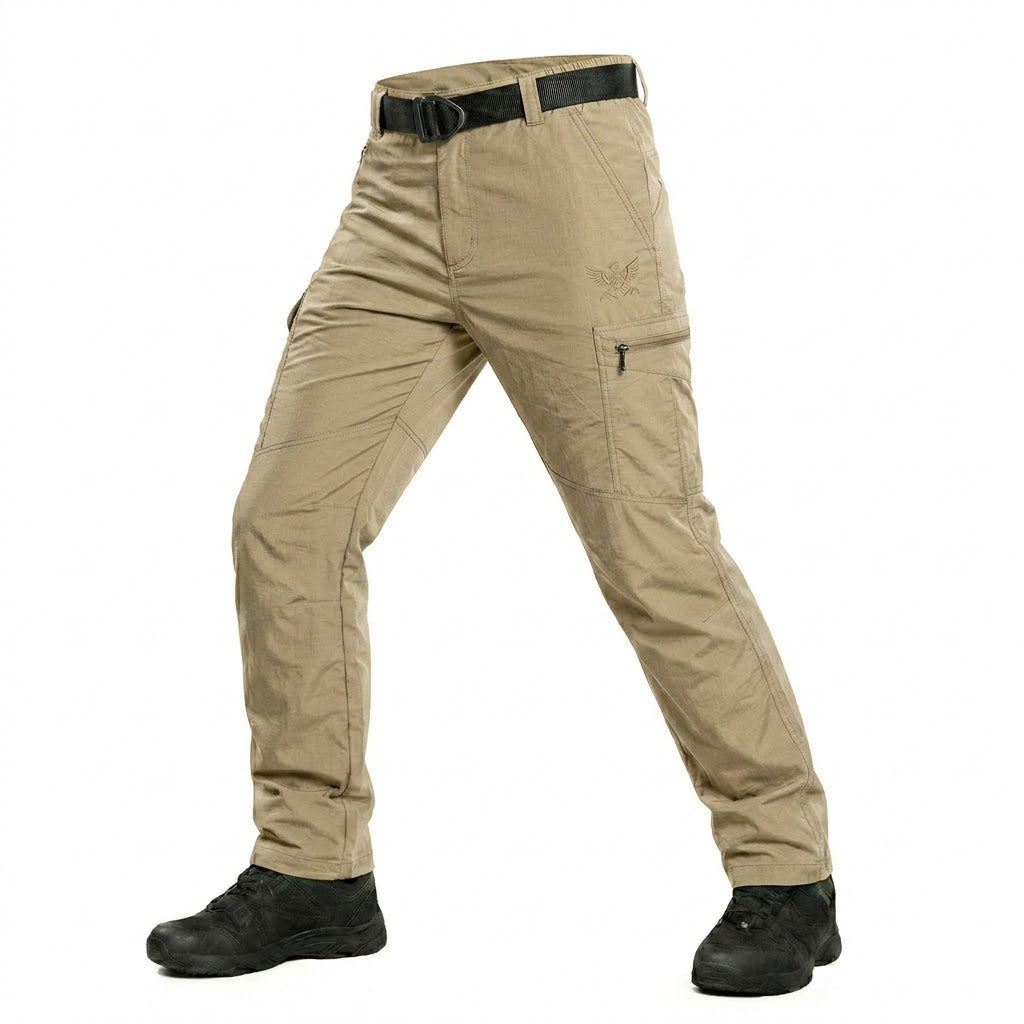 Valtor | Cargo Pants for Men - Lightweight Quick Dry Nylon Multi Pocket Slim Outdoor Fit-Tactical Pants-Khaki-28W/30L-Camoufit