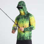 Alvaro | Fishing Shirt for Men - UPF 50 Quick Dry Long Sleeve Lightweight Stretch Outdoor Fit-Tactical Top-Green-M-Camoufit