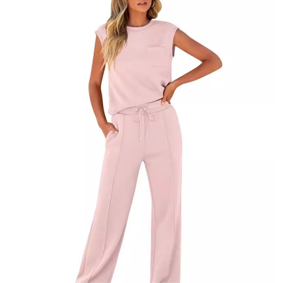 Sorelli | Lounge Set for Women - Casual Soft Minimalist Relaxed Cosy Two Piece Modern Fit-Loungewear set-Pink-S-Camoufit