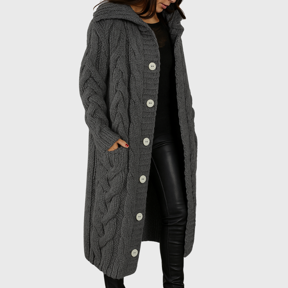 Pamelo | Women's Longline Cardigan Sweater - Open-Front Duster Knit & Casual Fall Layering Top