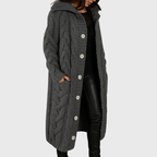 Pamelo | Women's Longline Cardigan Sweater - Open-Front Duster Knit & Casual Fall Layering Top