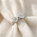 Alouette | Promise Ring for Women - Twin Heart Stone Gold Band Elegant Fit-Ring-Gold-5-Camoufit