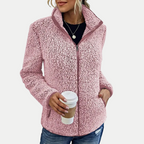 Solis | Women's Textured Fleece Jacket - Pattern Zip-Up Coat