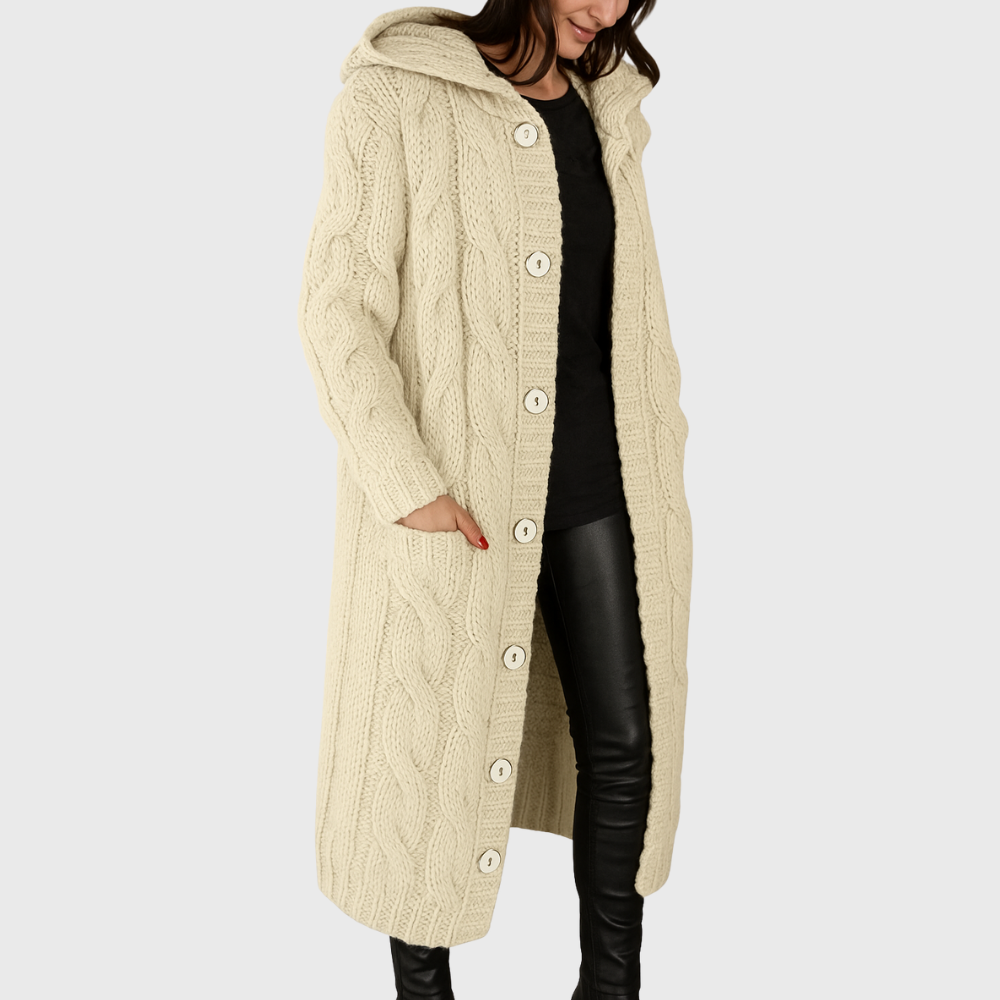Pamelo | Women's Longline Cardigan Sweater - Open-Front Duster Knit & Casual Fall Layering Top
