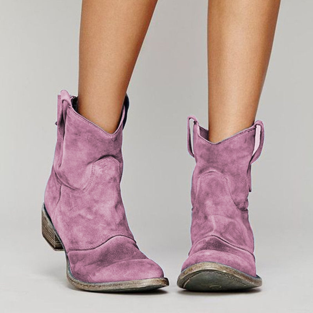 Inspire | Women's Low Heel Slip-On Ankle Boots - Comfortable Casual Booties