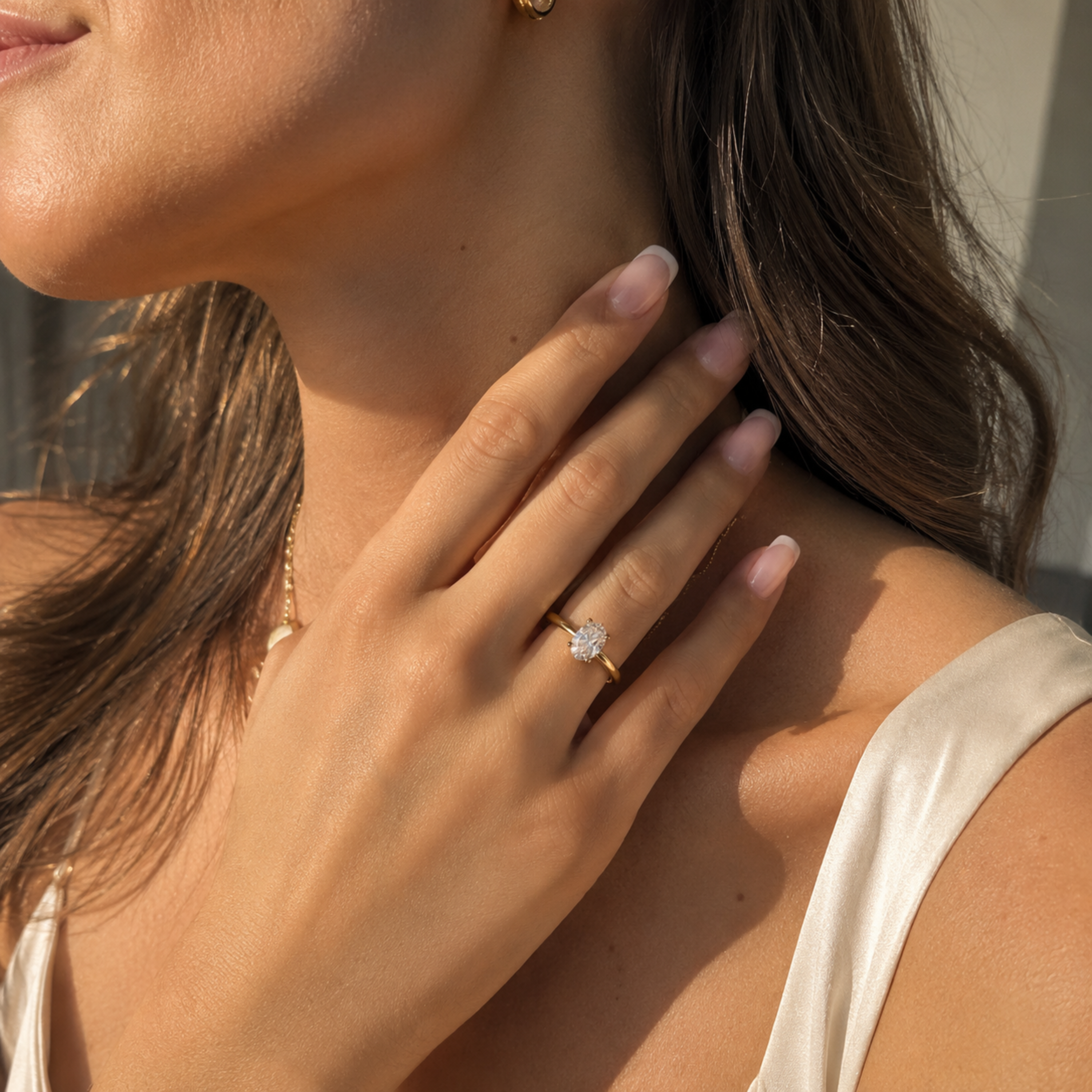 Vessia | Promise Ring for Women - Oval Cut Elevated Setting Minimalist Elegant Fit-Ring-Gold-5-Camoufit