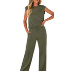 Sorelli | Lounge Set for Women - Casual Soft Minimalist Relaxed Cosy Two Piece Modern Fit-Loungewear set-Army Green-S-Camoufit