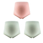 Maternity high-waisted over-bump briefs, 3-pack in blush and two sage shades