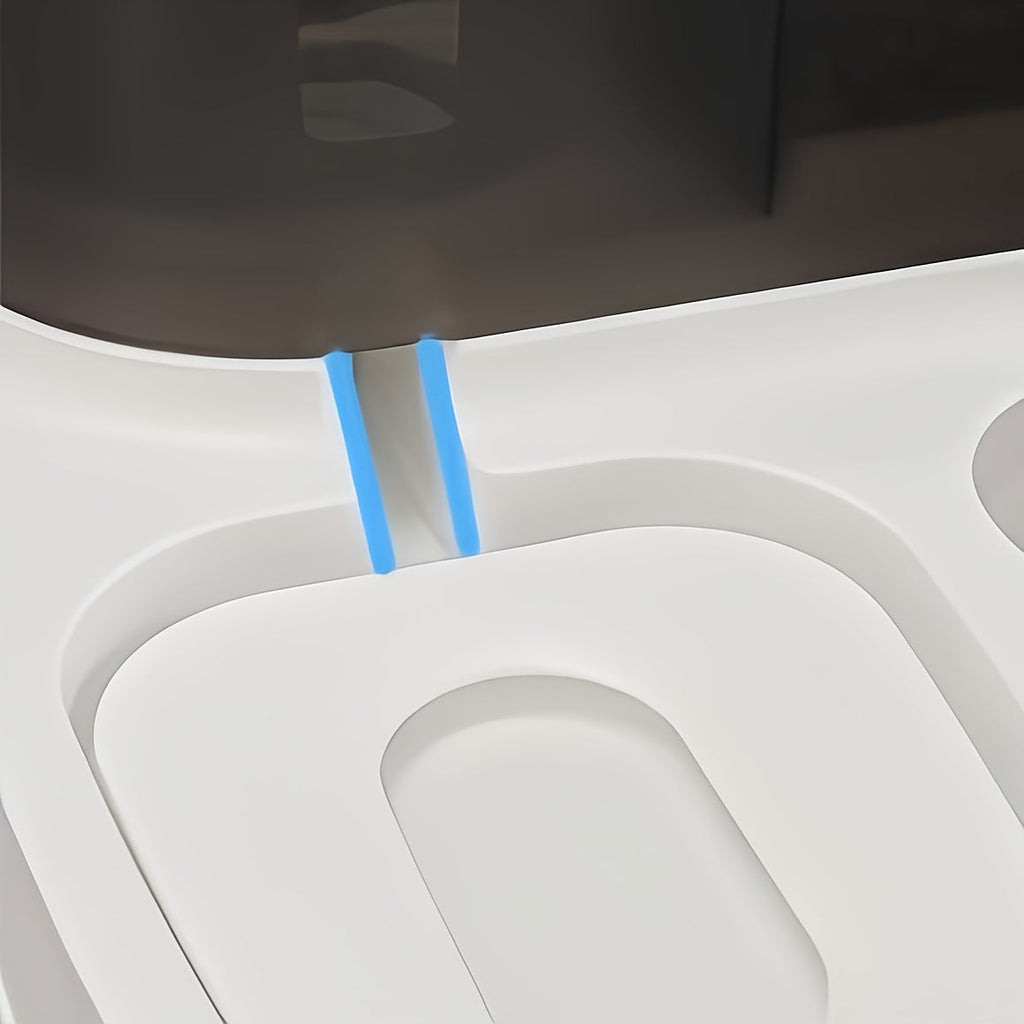 2-in-1 pet feeder and water dispenser, white base with blue refill tube near bowl.