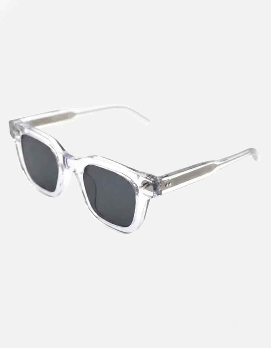 Norvin | Square Sunglasses for Men - Transparent Acetate Frame Tinted Regular Summer Fit-Men's Sunglasses-Transparant-Camoufit