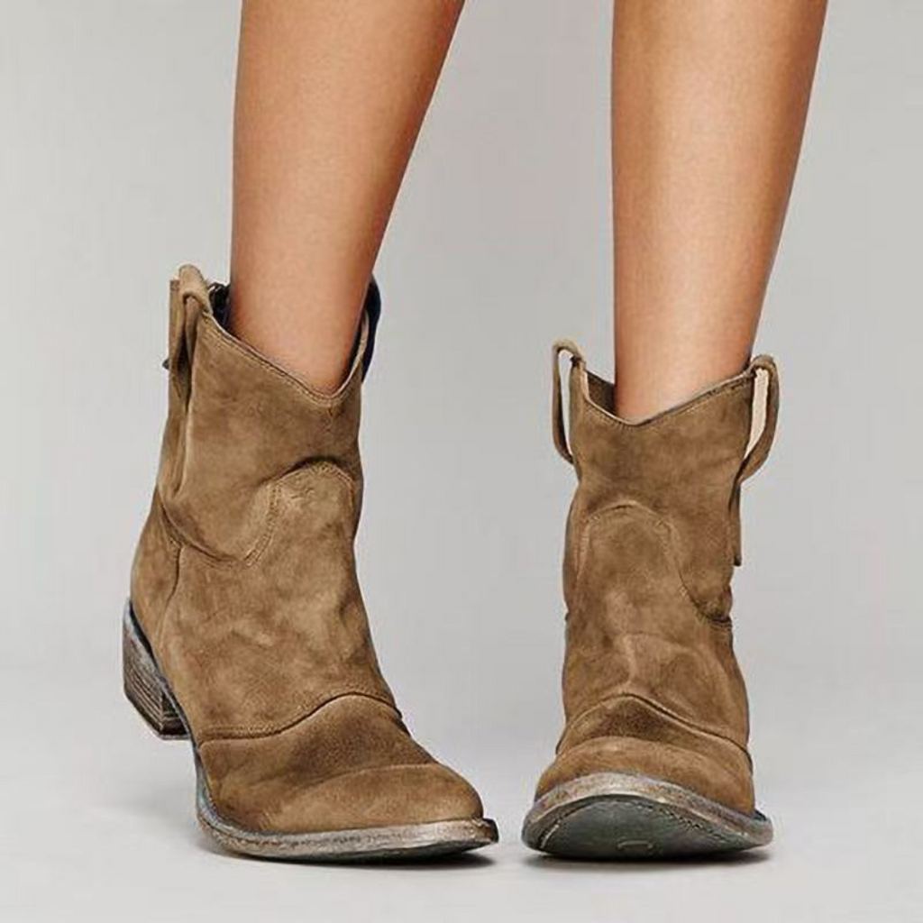 Inspire | Women's Low Heel Slip-On Ankle Boots - Comfortable Casual Booties