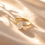 Vessia | Promise Ring for Women - Oval Cut Elevated Setting Minimalist Elegant Fit-Ring-Gold-5-Camoufit
