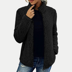 Solis | Women's Textured Fleece Jacket - Pattern Zip-Up Coat