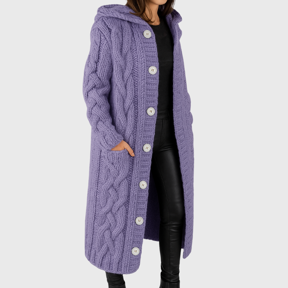 Pamelo | Women's Longline Cardigan Sweater - Open-Front Duster Knit & Casual Fall Layering Top