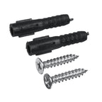 Tankless electric water heater mounting hardware: screws and black grommets