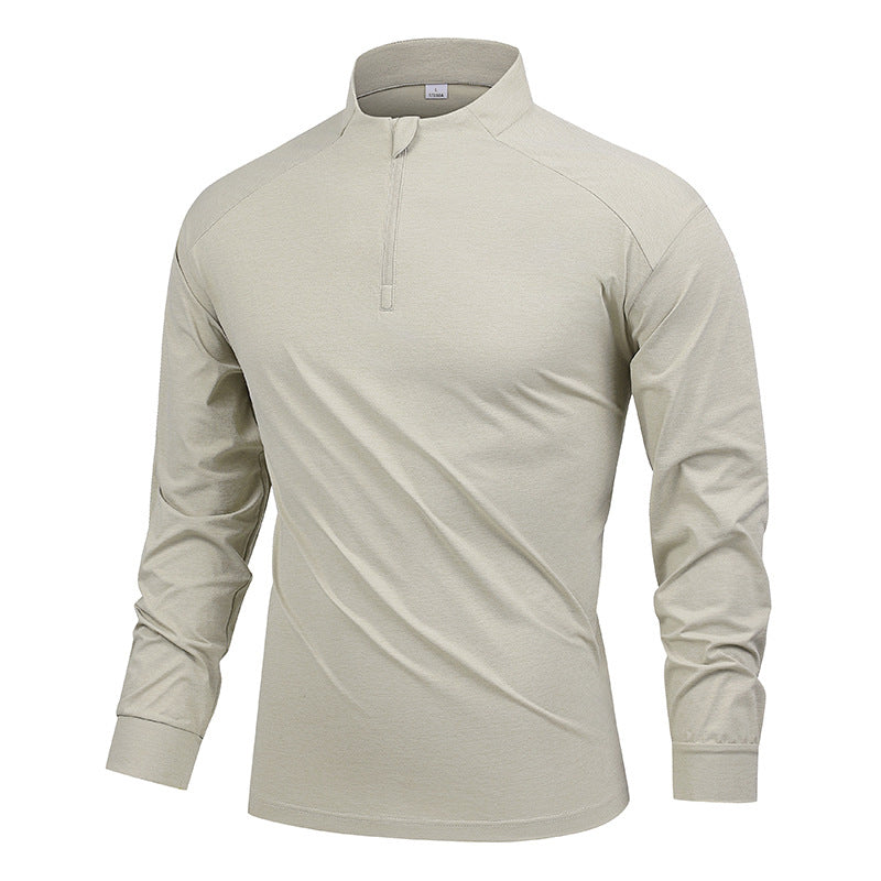 Auren | Long Sleeve Tee for Men - UPF 50 Quick Dry Athletic Fit-Tactical Top-Beige-M-Camoufit