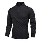 Auren | Long Sleeve Tee for Men - UPF 50 Quick Dry Athletic Fit-Tactical Top-Black-M-Camoufit