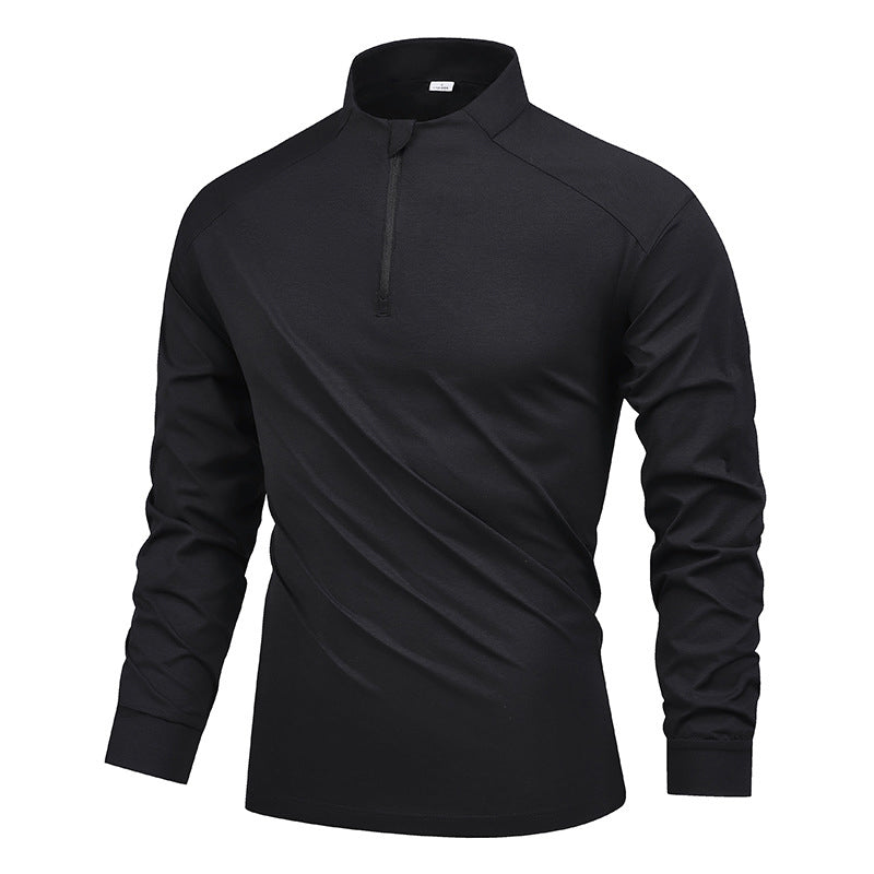 Auren | Long Sleeve Tee for Men - UPF 50 Quick Dry Athletic Fit-Tactical Top-Black-M-Camoufit