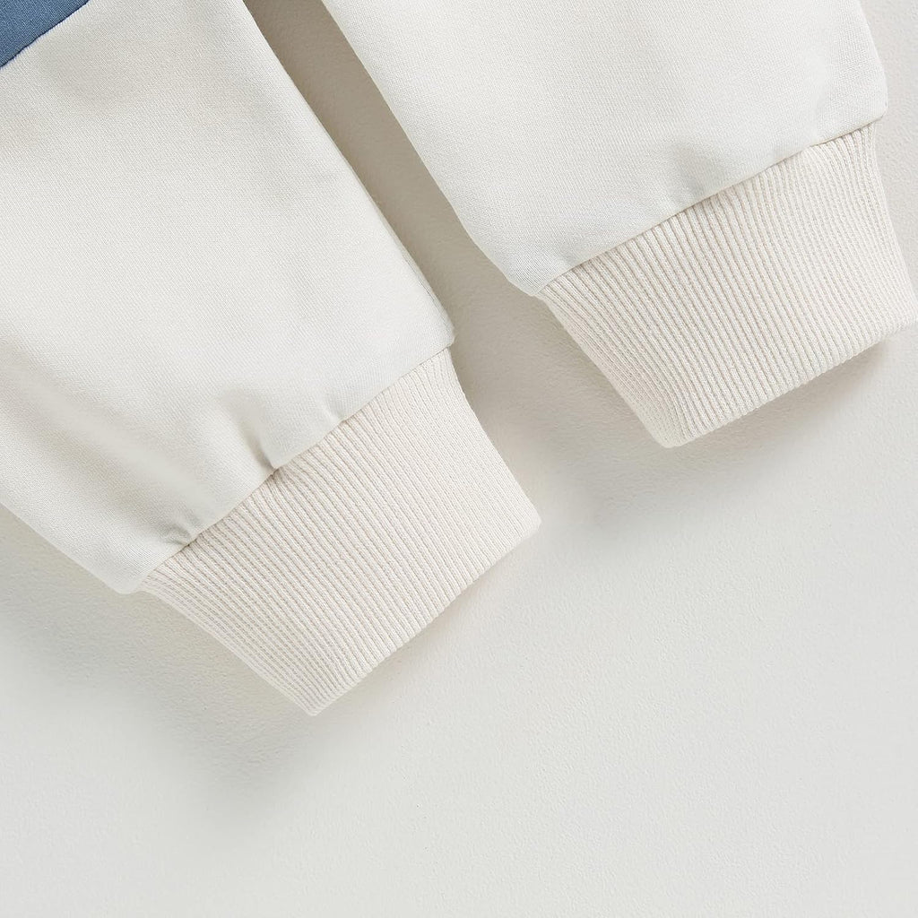 Light pants with ribbed knit cuffs and elastic waistband
