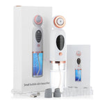 Hydrodermabrasion pore vacuum facial device set with attachments and charging cable