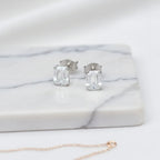 Alviera | Emerald Stud Earrings for Women - Timeless Sparkling Delicate Elegant Fit-Earrings-Silver-Camoufit