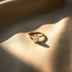 Alouette | Promise Ring for Women - Gold Round Cut Elegant Fit-Ring-Gold-5-Camoufit