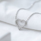 Vireya | Open Heart Necklace for Women - Sparkling Pendant Delicate Chain Elegant Fit-Necklaces-Gold-Camoufit