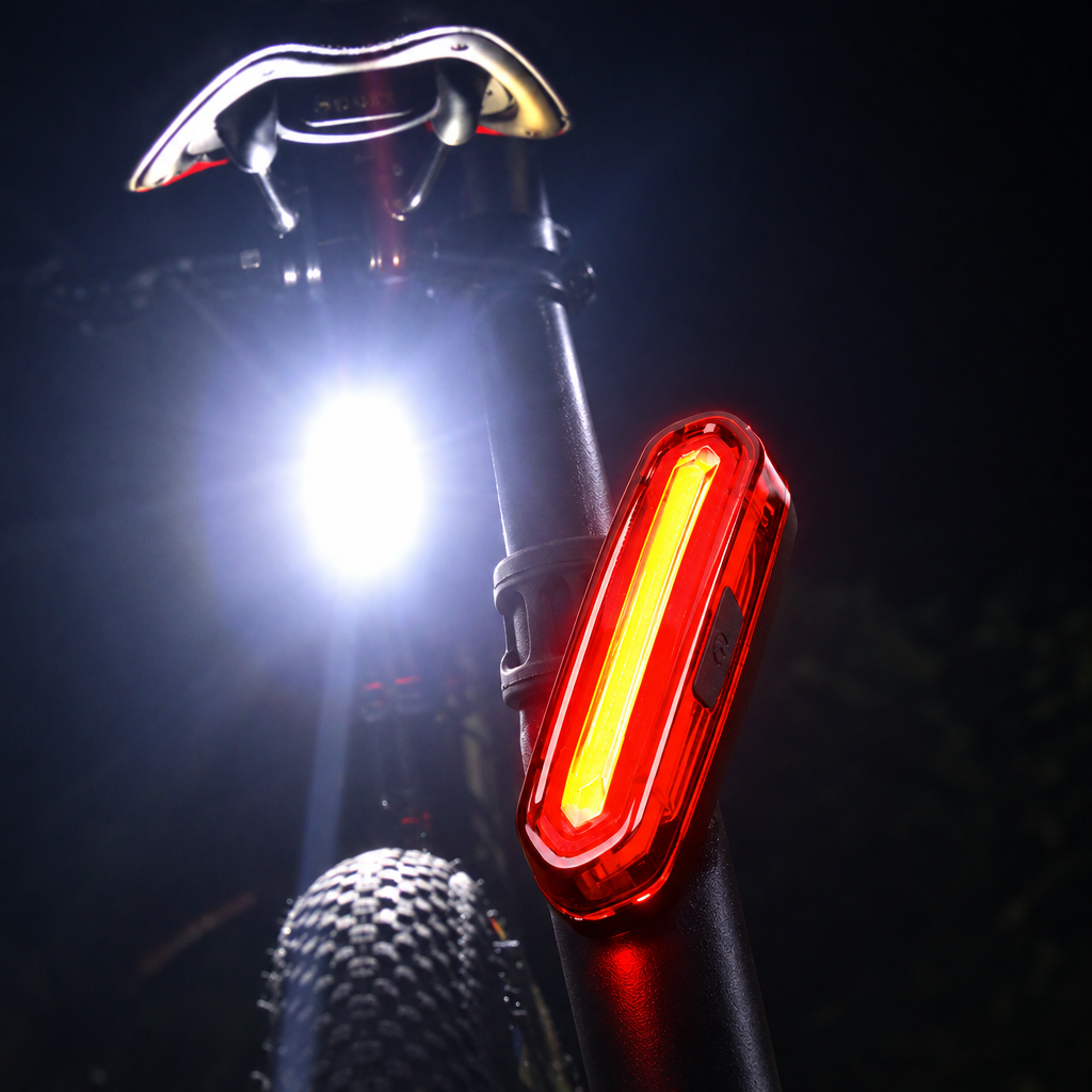 Bike LED Rear Light – Detachable USB Rechargeable Bike Tail Light, Tool-Free Mount, 4 Colors