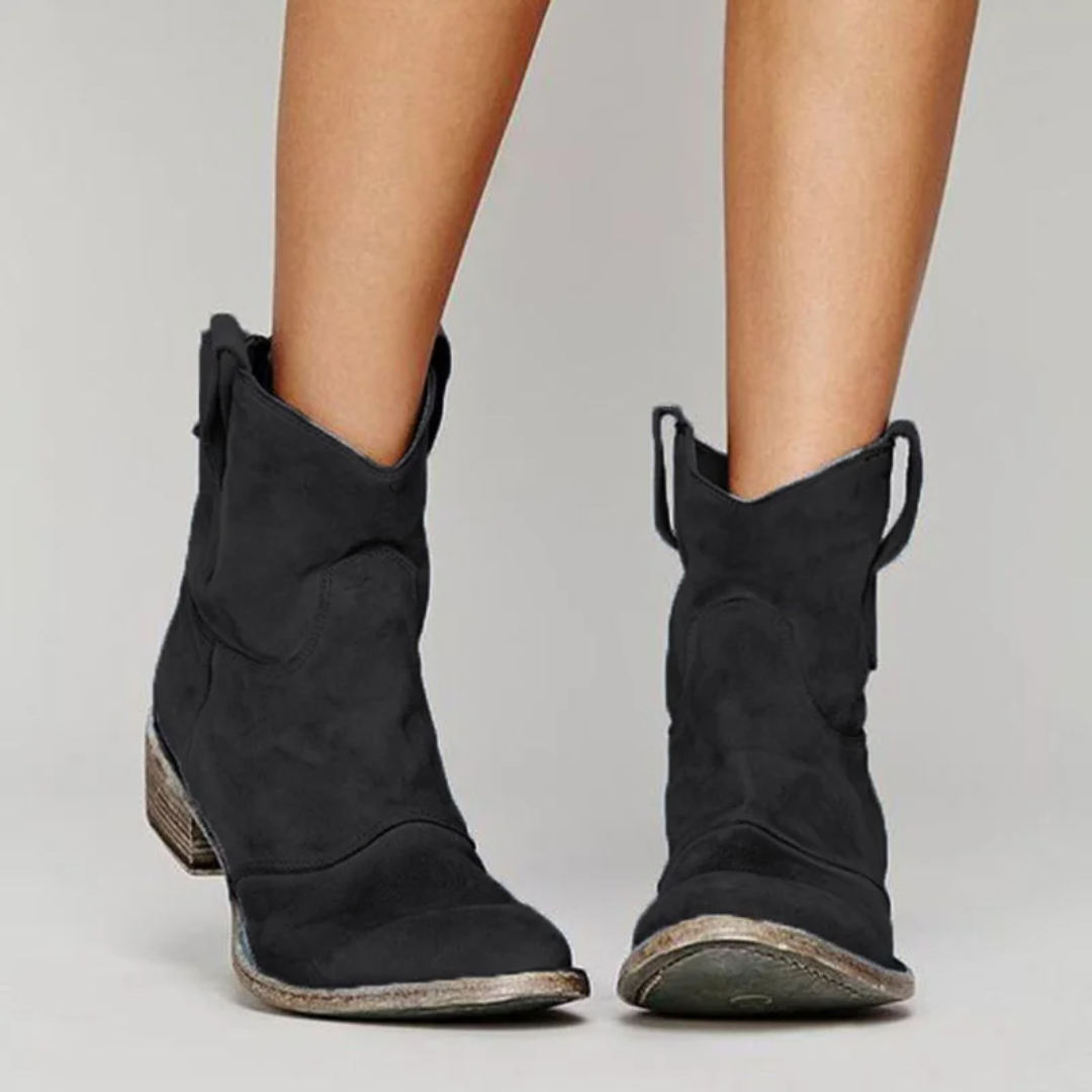 Inspire | Women's Low Heel Slip-On Ankle Boots - Comfortable Casual Booties