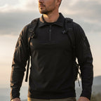 Mavero | Tactical Polo Shirt for Men - Moisture-Wicking Stretch Breathable Fit-Tactical Top-Black-M-Camoufit
