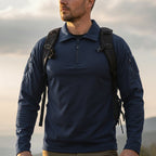Mavero | Tactical Polo Shirt for Men - Moisture-Wicking Stretch Breathable Fit-Tactical Top-Black-M-Camoufit