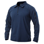 Mavero | Tactical Polo Shirt for Men - Moisture-Wicking Stretch Breathable Fit-Tactical Top-Blue-M-Camoufit