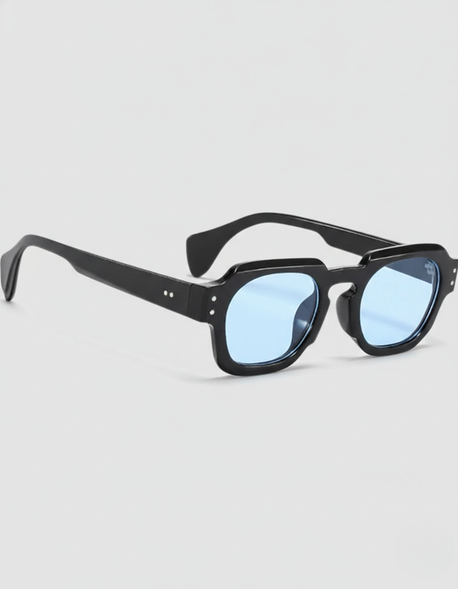 Casen | Polygonal Sunglasses for Men - Translucent Frame Tinted Lens Regular Outdoor Fit-Men's Sunglasses-Blue-Camoufit