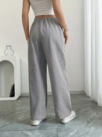 Isola | Wide Leg Trousers for Women - Striped Flared Drawstring Boho Beach Summer Fit-Women's Pants-Yellow-S-Camoufit