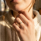 Alouette | Promise Ring for Women - Gold Round Cut Elegant Fit-Ring-Gold-5-Camoufit