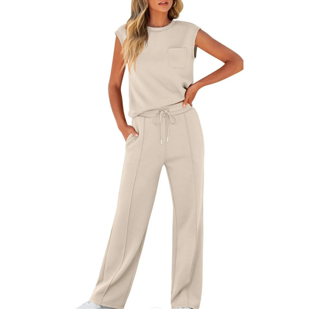 Sorelli | Lounge Set for Women - Casual Soft Minimalist Relaxed Cosy Two Piece Modern Fit-Loungewear set-Apricot-S-Camoufit