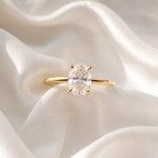 Vessia | Promise Ring for Women - Oval Cut Elevated Setting Minimalist Elegant Fit-Ring-Gold-5-Camoufit