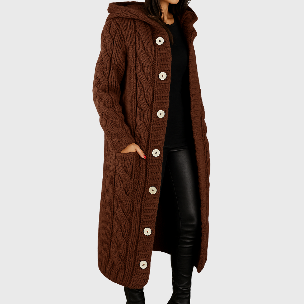Pamelo | Women's Longline Cardigan Sweater - Open-Front Duster Knit & Casual Fall Layering Top