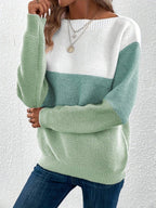 Roque | Women's Casual Knit Sweater - Long Sleeve Relaxed Fit Pullover with Ribbed Trim