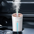 USB humidifier column aroma diffuser, white with blue light, emits cool mist